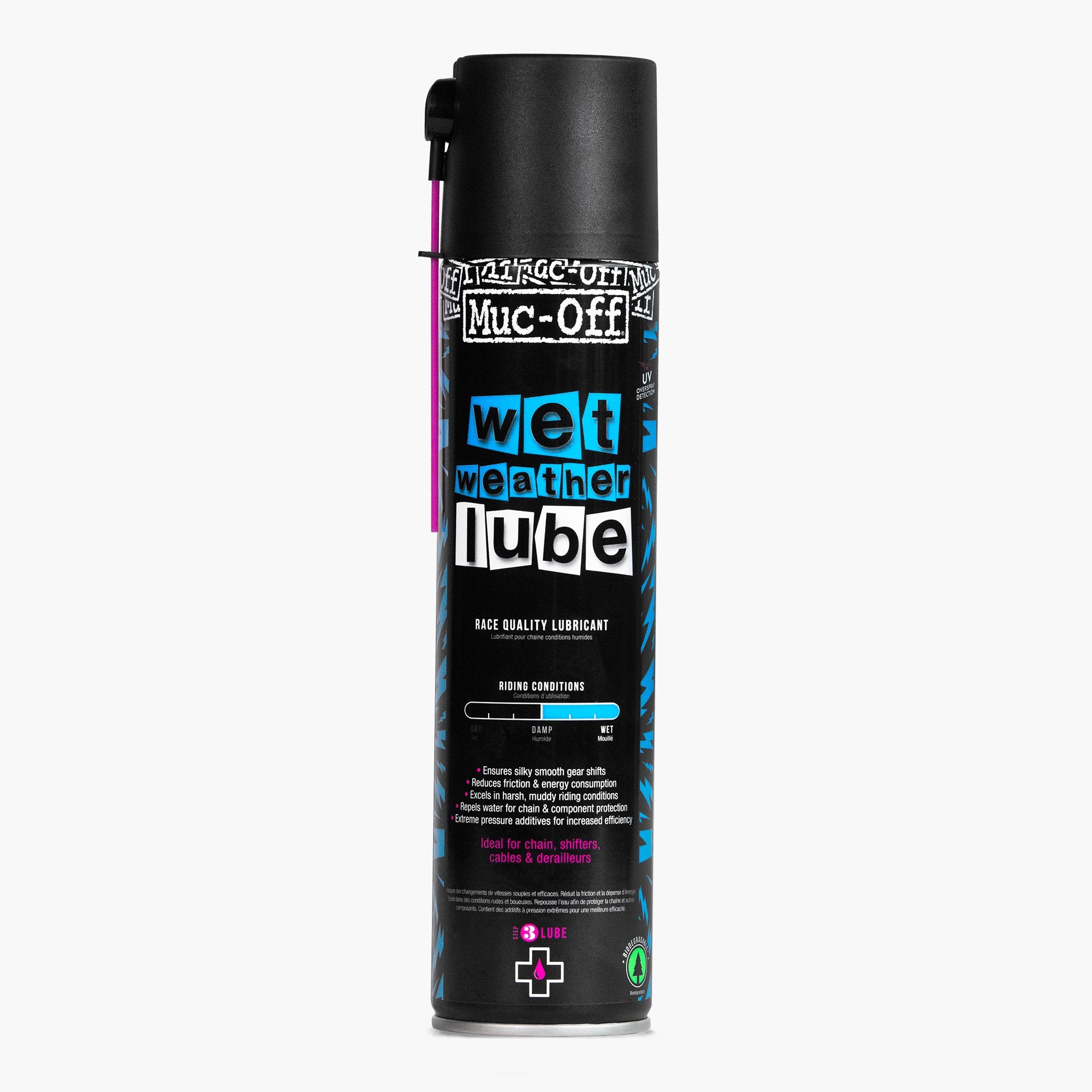 Lubricante en aerosol Muc-Off Húmedo – Transvision Bike