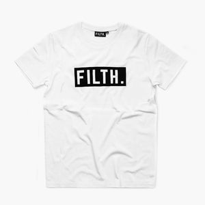 FILTH. Tee - White With Black Logo
