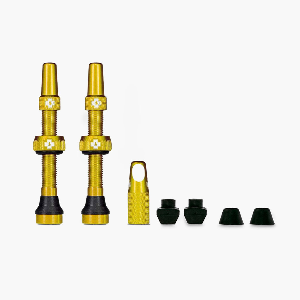 Gold Tubeless Presta Valve Pair Tubeless Range Muc Off UK