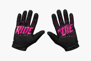Rider Gloves - Green/Pink Leopard